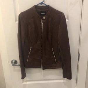 Brown leather jacket